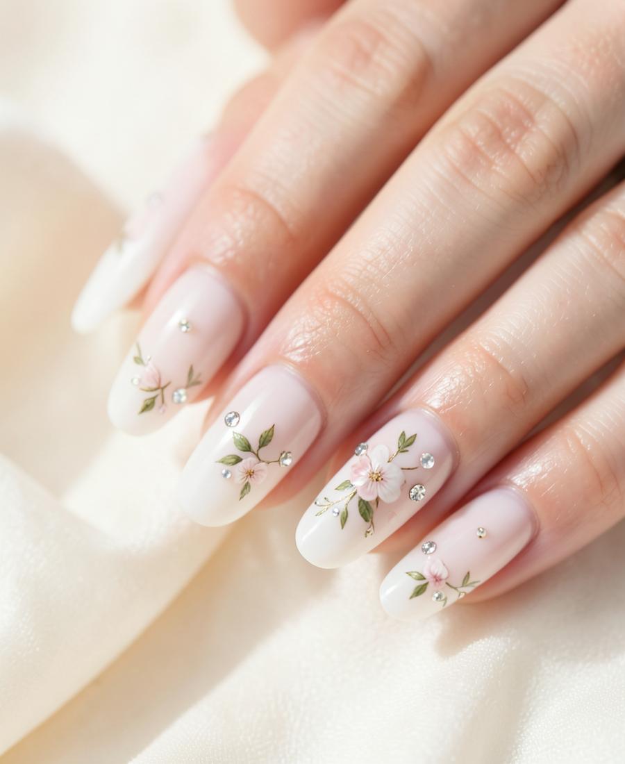 Bridal nail design by Nails by Nayan